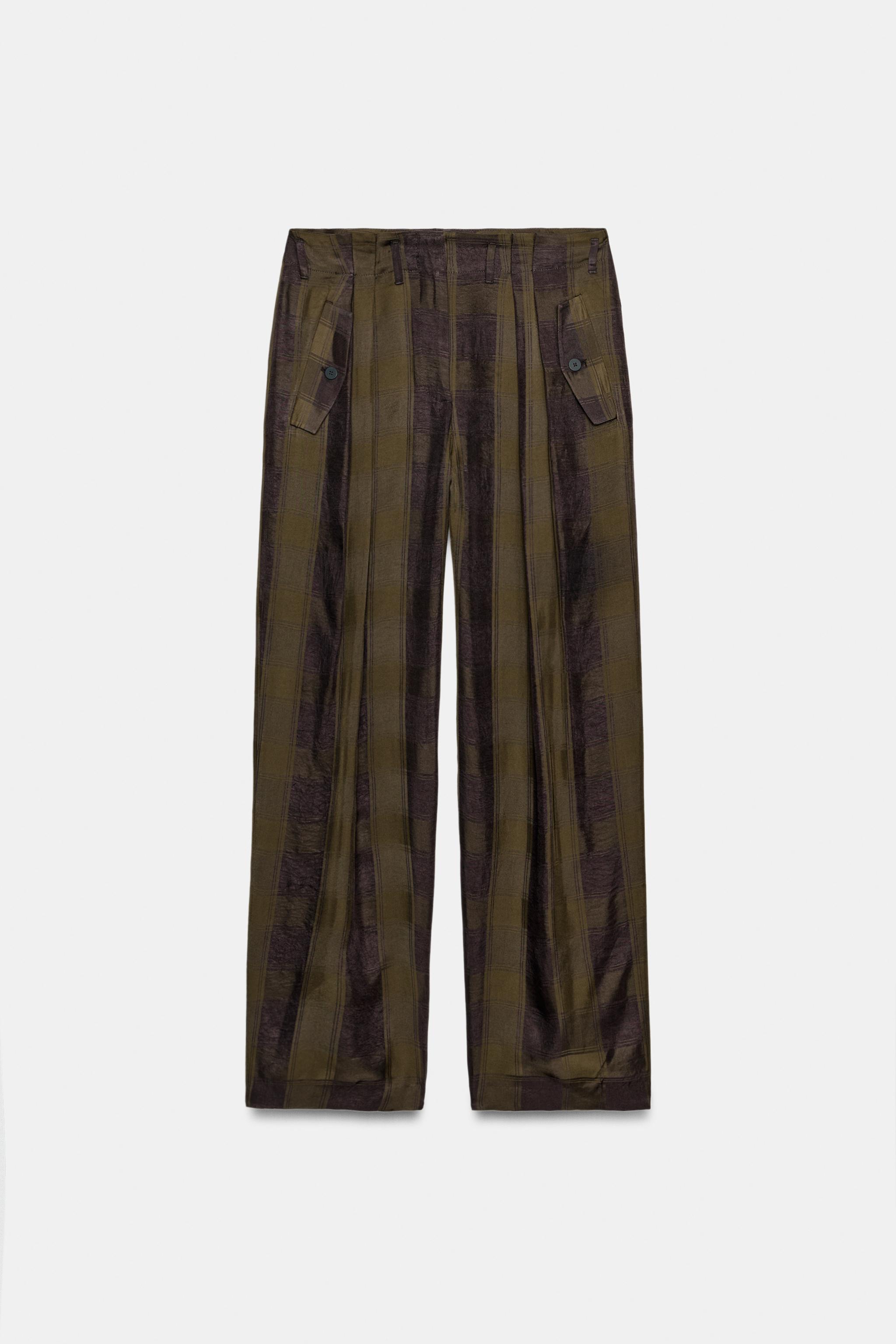 PANTALON FLUIDE À CARREAUX ZW COLLECTION
